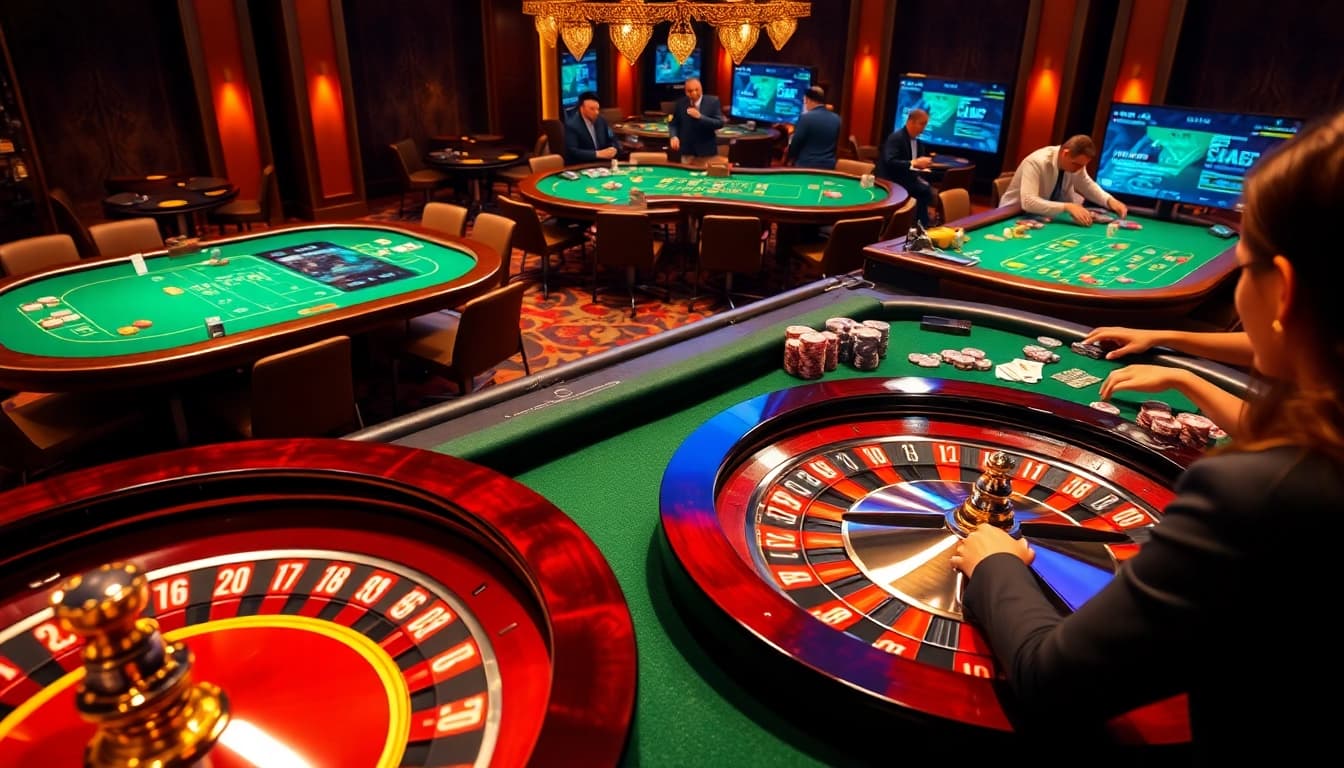 Players enjoying high-stakes poker at F 168 casino, capturing the excitement and luxury of online gambling.