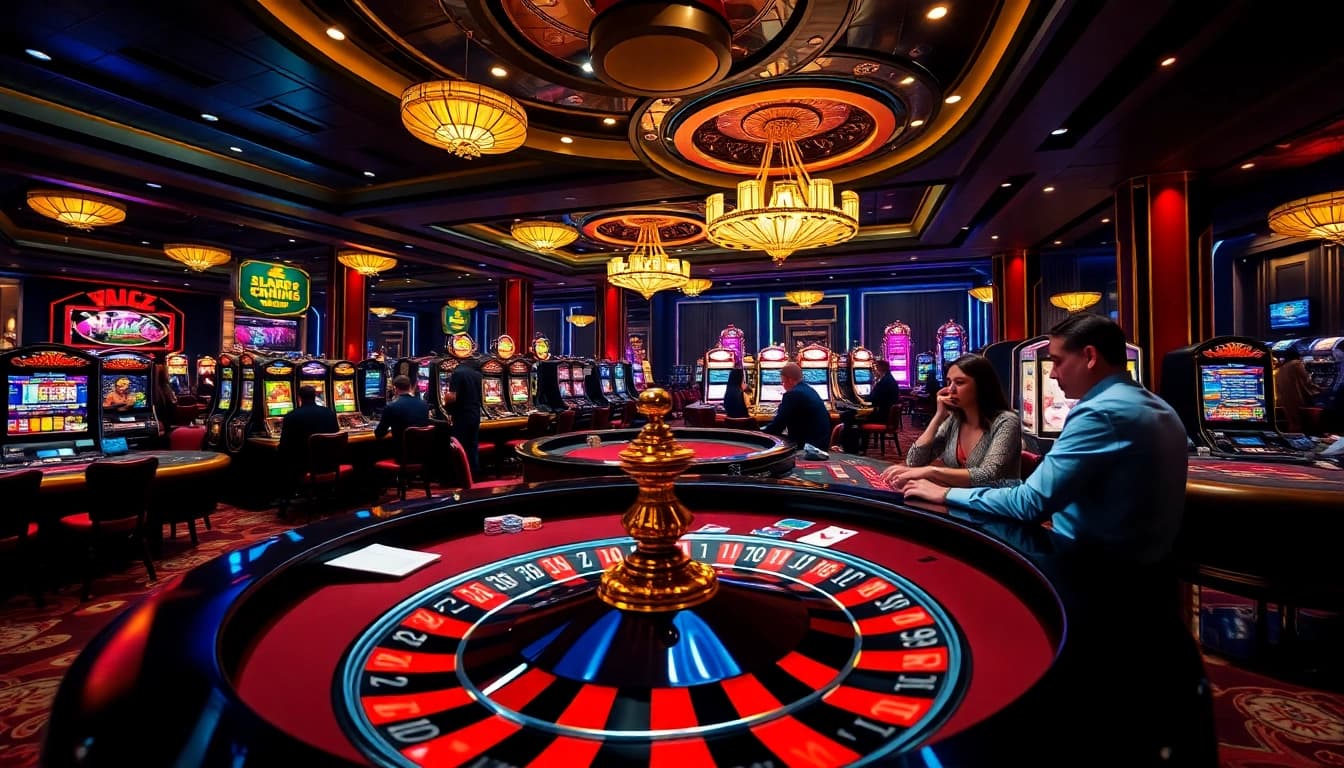 Exciting casino action with players at a blackjack table highlighting bancaonline88's vibrant gambling experience.