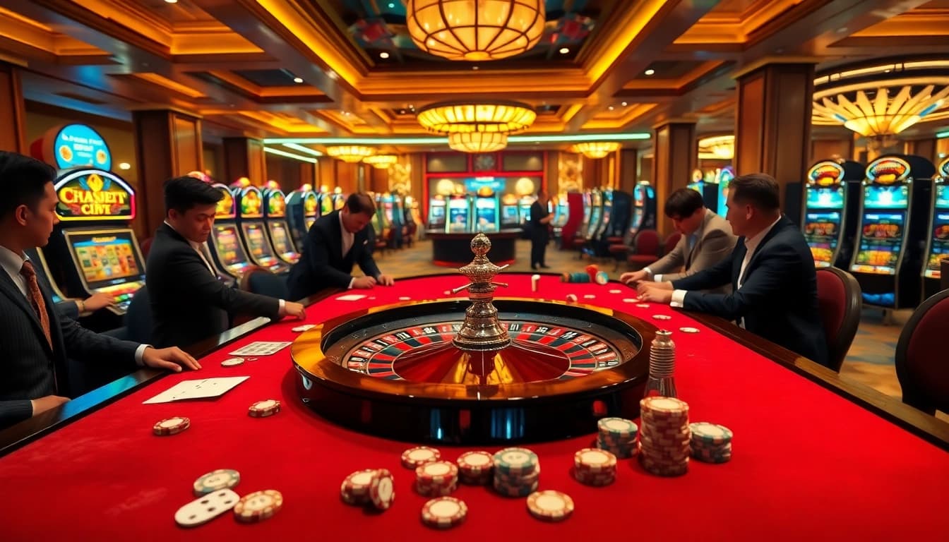 Experience high-stakes gaming at https://u888hv.com/ with vibrant casino tables and excited players.
