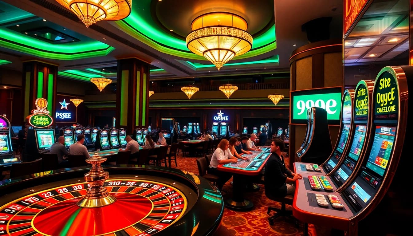 Experience the thrill of winning at Site Oficial 999E with vibrant casino gaming scenes.