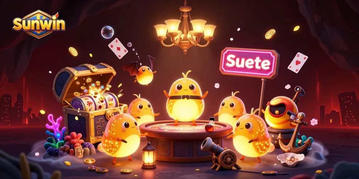 Experience thrilling slots and casino action at Sunwin with glowworms lighting the game.