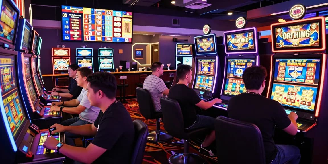 Players using credit cards at lively online casino scene showcasing excitement at https://ccrm.org.uk/ with vibrant slot machines.