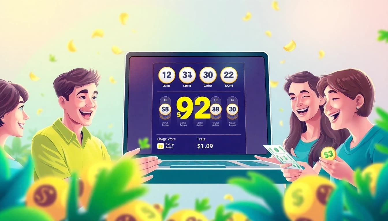 Exciting digital interface of Trang chủ 92lottery showcasing users celebrating their lottery wins.