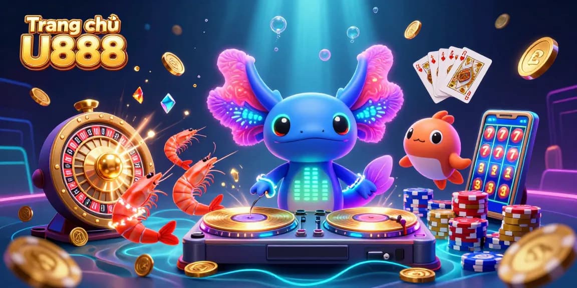 Engage in thrilling bets at Trang chủ U888 with dynamic casino gameplay, showcasing vibrant underwater characters.