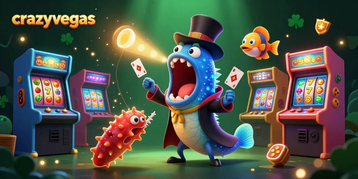 Experience thrilling card magic at crazyvegas with a bioluminescent eel, anglerfish, and sea cucumber.