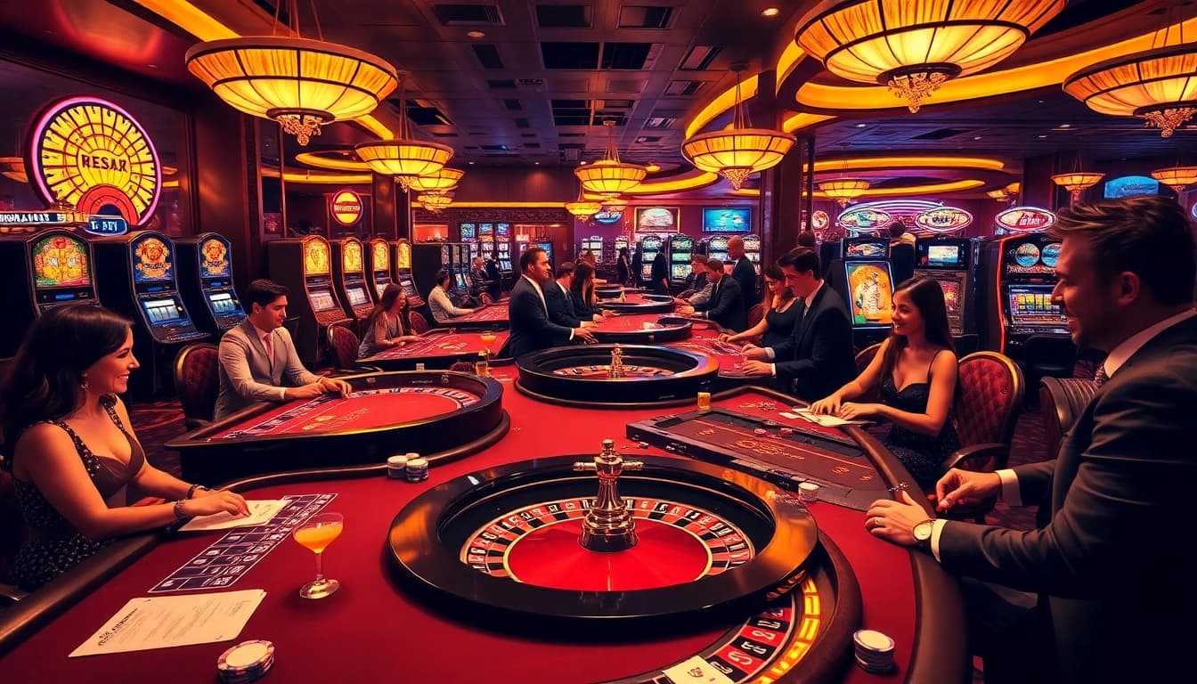B52 gamblers enjoying high-stakes poker at an elegant casino table.