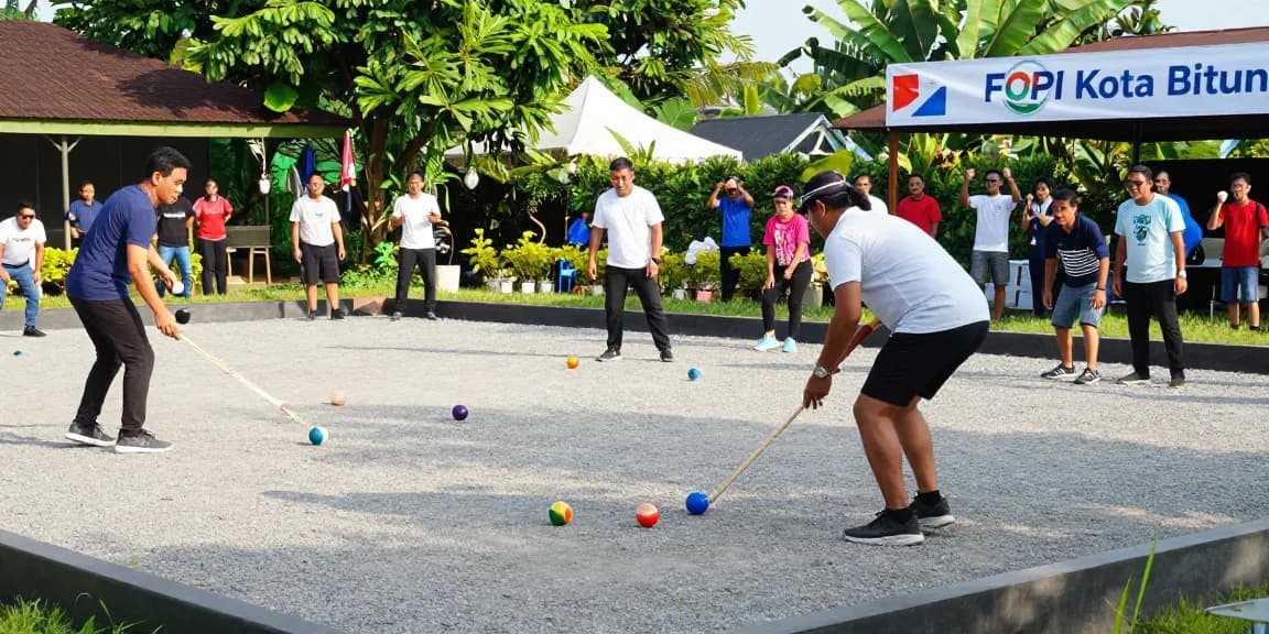 Exciting petanque match at fopikotabitung.org showcasing players in action and community spirit.