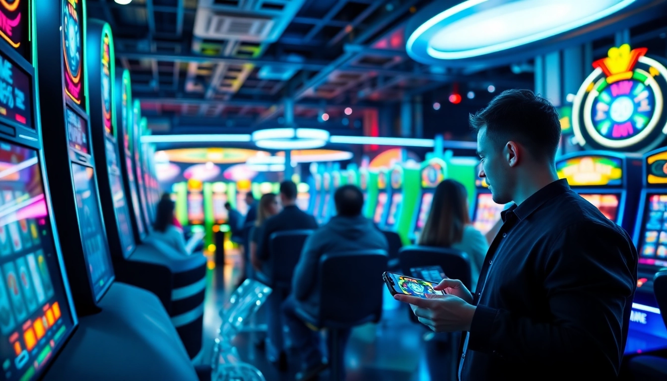 Engaging scene of new technology-enhanced gaming in an online casino.