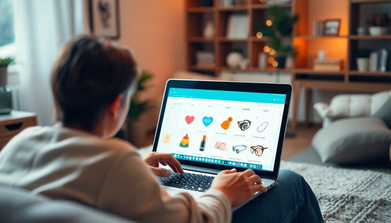 Access Ultimateshop cvv through a laptop in a warm, cozy setting, highlighting online shopping's ease.