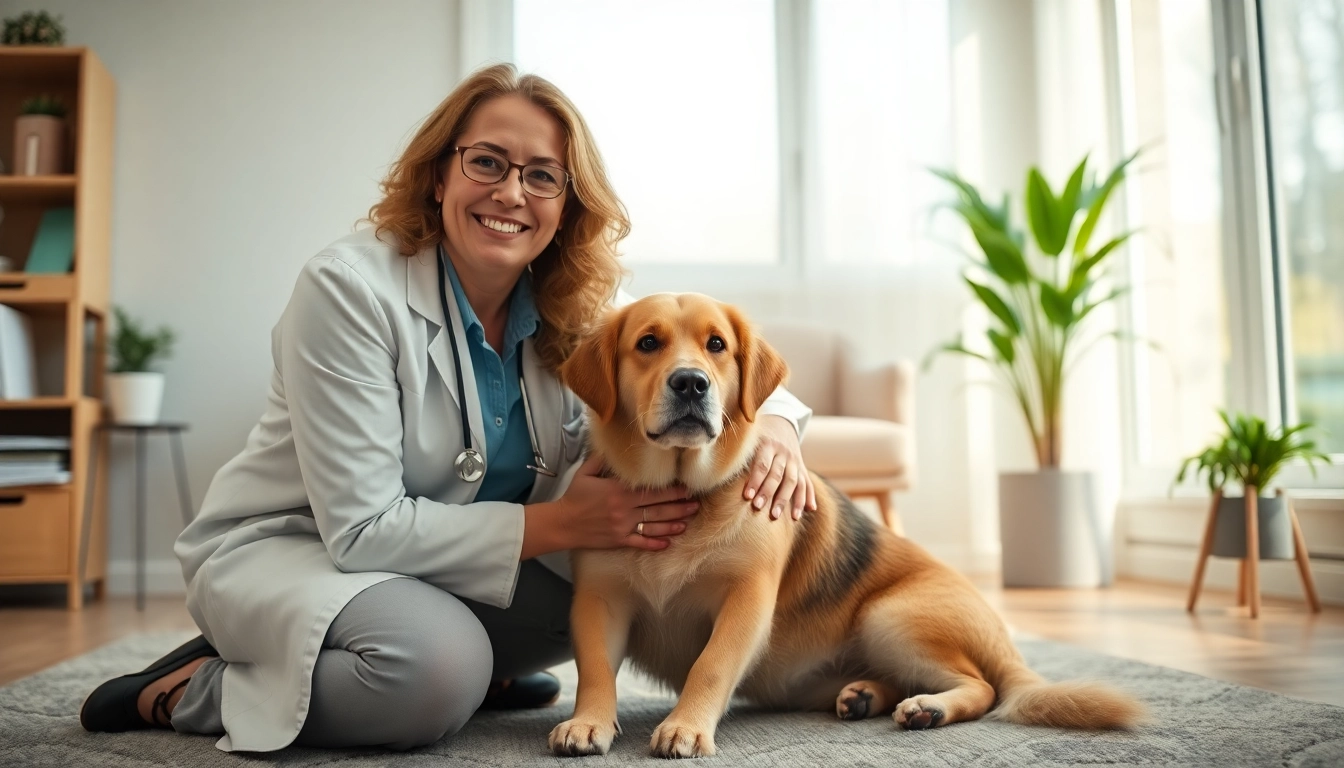 Engaging psychologist with a dog Sydney fostering a supportive therapy environment.