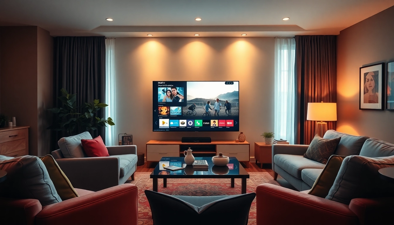View of an inviting living room featuring an iron tv for immersive viewing experiences.