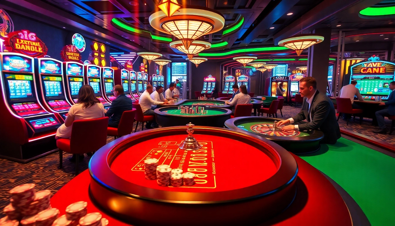 Players enjoying the thrill of KJC AC 3 with poker, roulette, and slot machines.