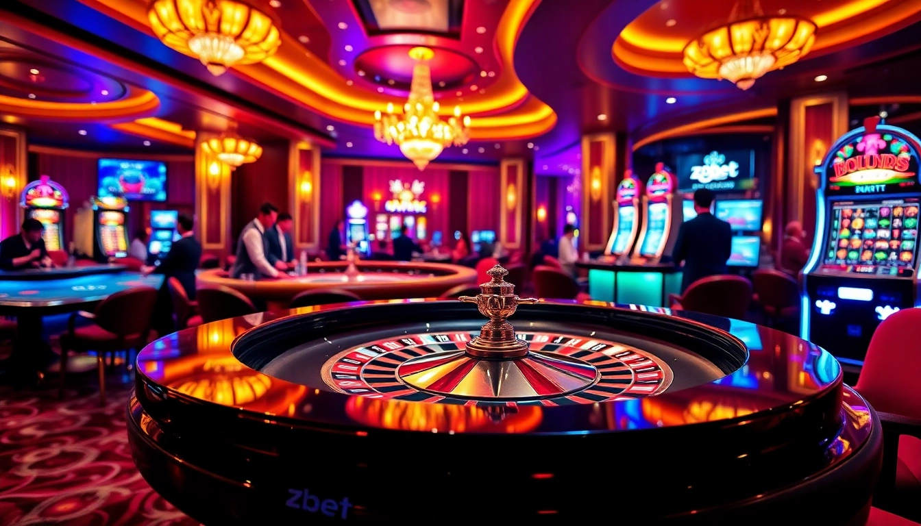 Experience the thrill at nhà cái zbet with engaging poker and roulette games in a luxurious casino setting.