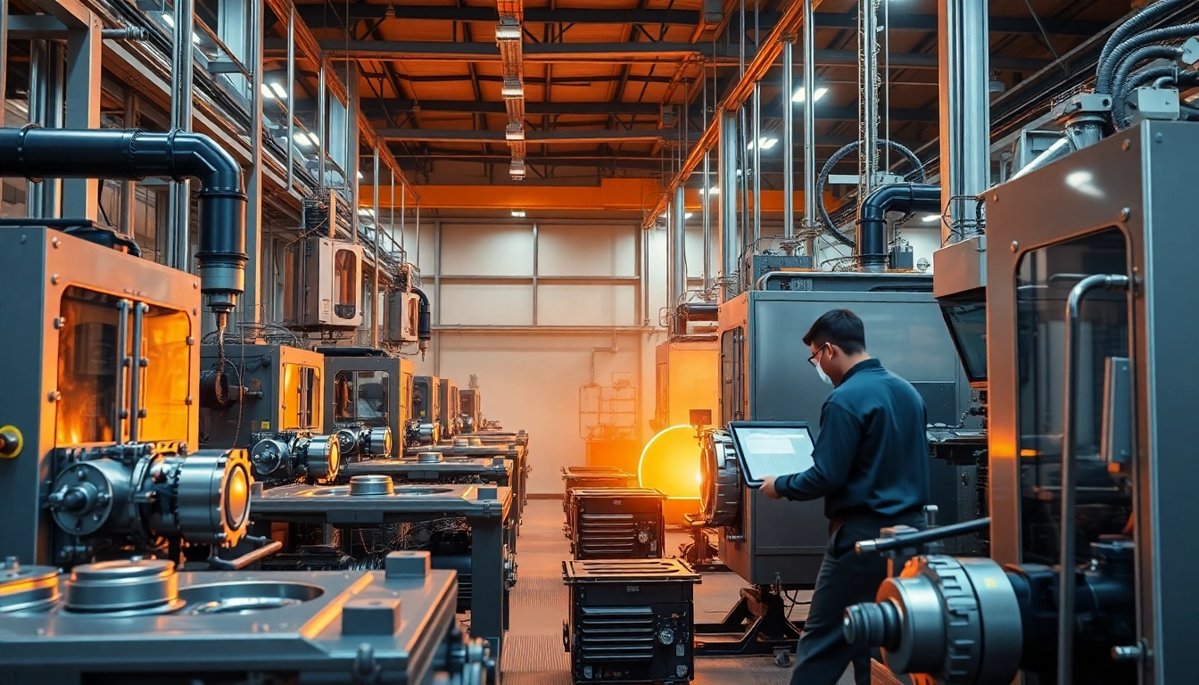 High pressure diecasting malaysia at a state-of-the-art manufacturing facility, showcasing precision machinery and skilled workers.