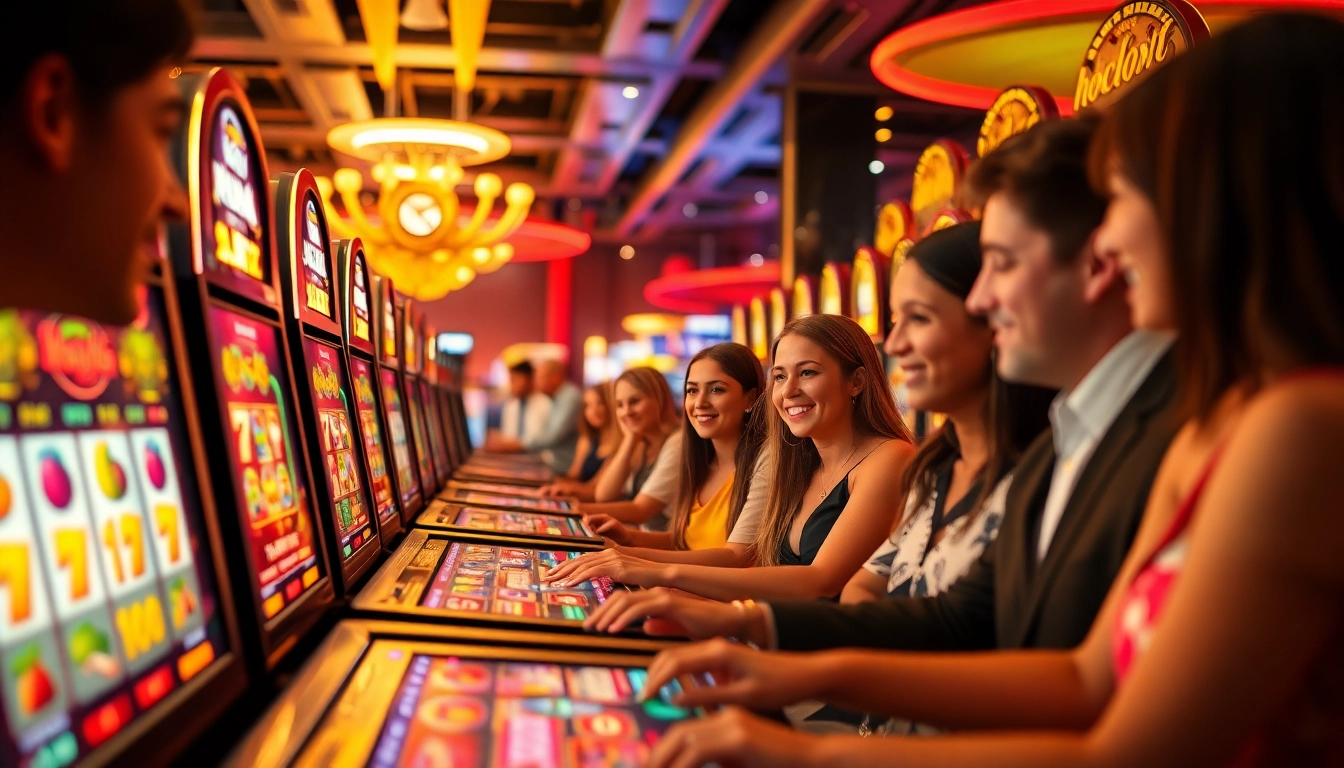 Engaging players enjoying the hoki138 pro online gaming experience in a vibrant virtual casino.