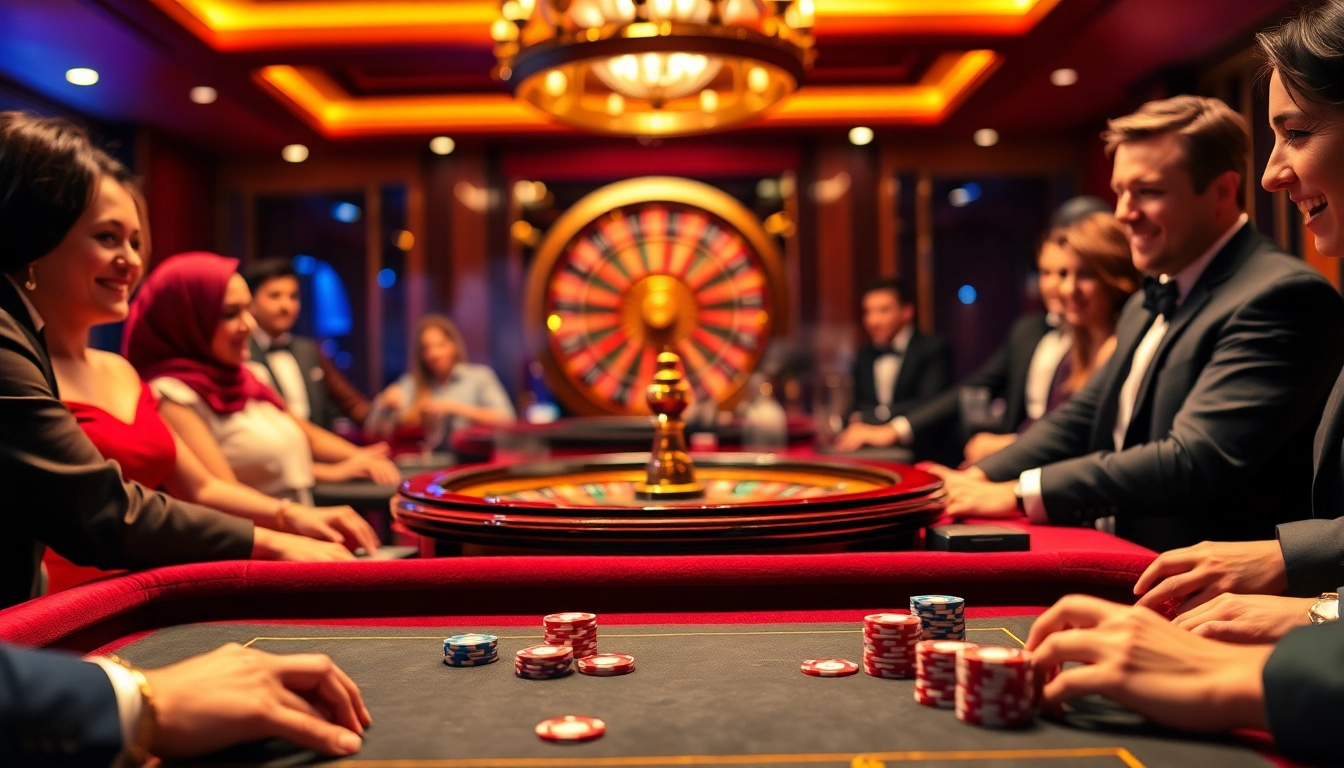 Players engaging in a thrilling poker game at XX88 casino, showcasing excitement and professionalism.