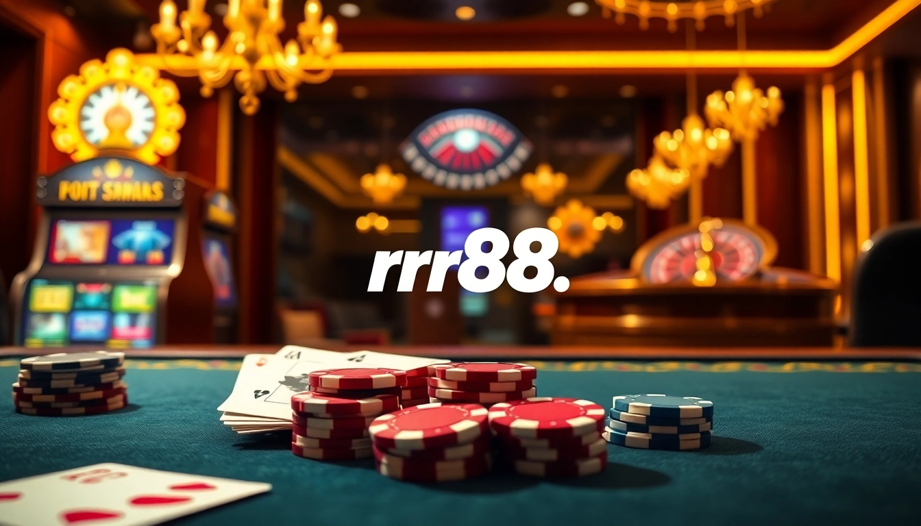 Experience luxury gambling with https://rr88.pizza/ featuring vibrant tables, cards, and slot machines.