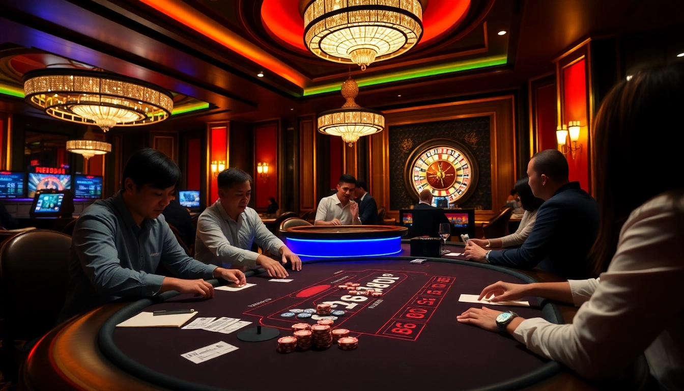 Experience high-stakes gaming at fb88 with vibrant poker tables and thrilling action.