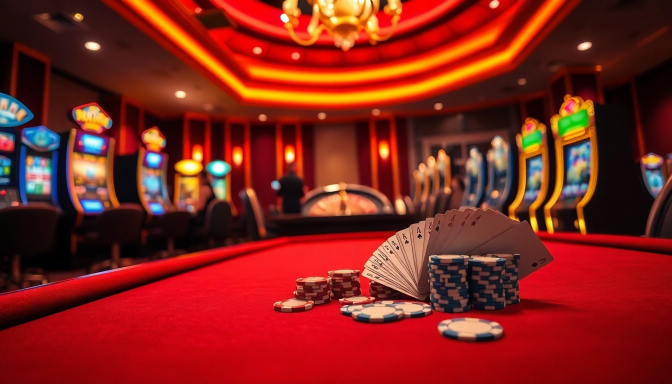 Experience thrilling gambling at 79king with a luxurious poker table and spinning roulette wheel.