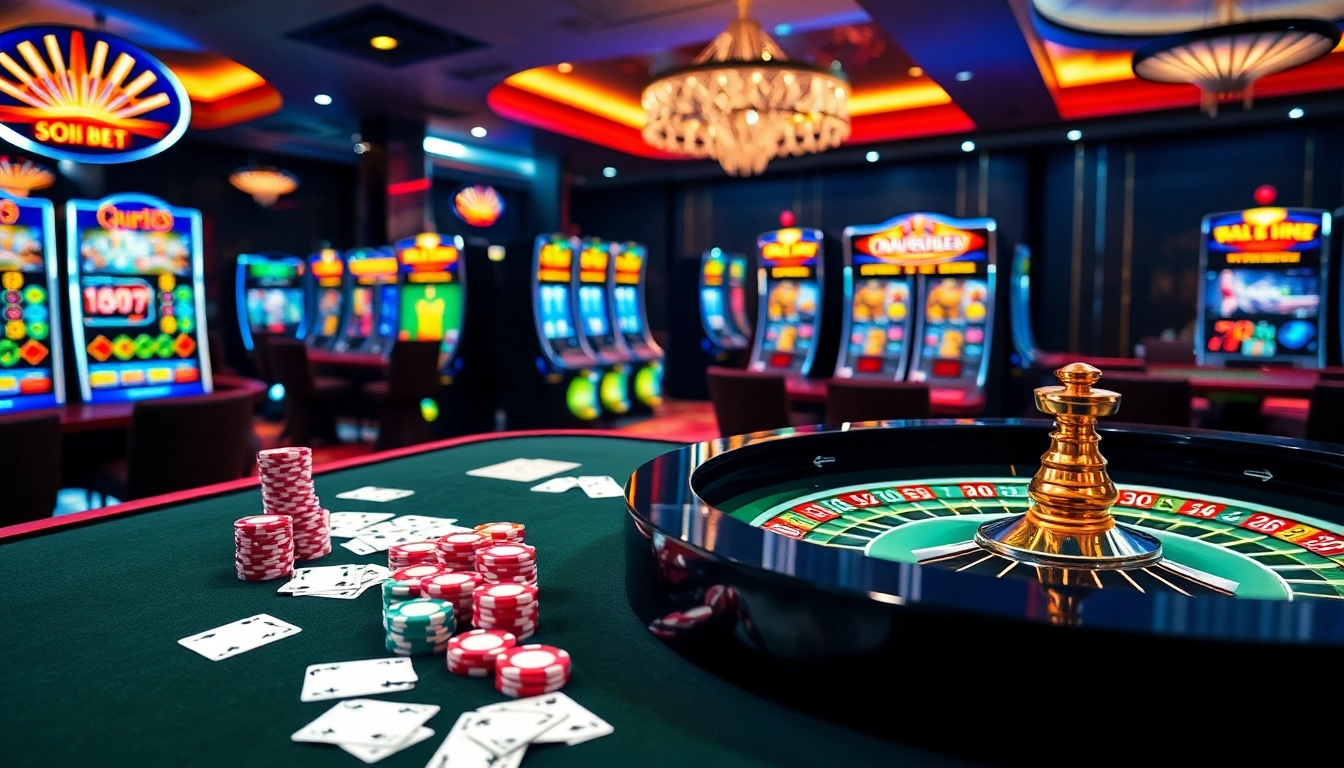 Engaging players at SOIBET with vibrant casino visuals showcasing exciting gaming elements.
