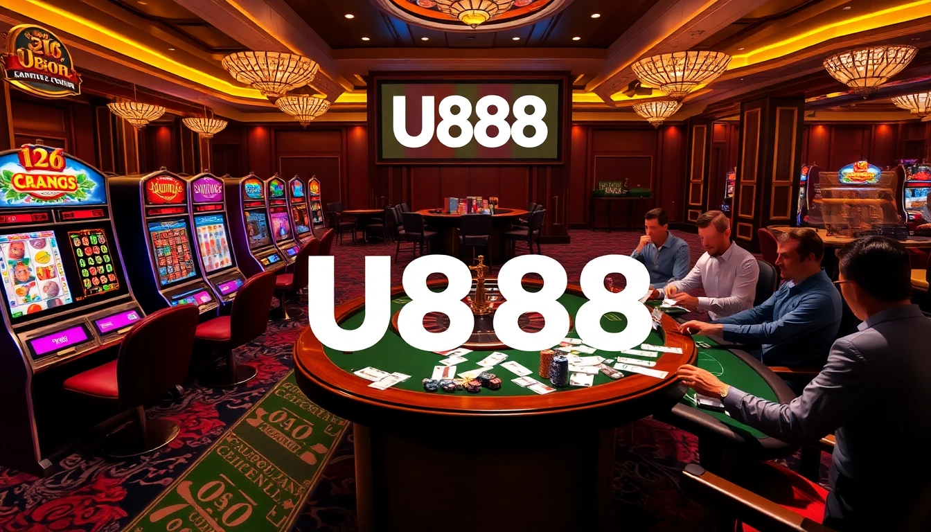 Players enjoying the excitement of U888 at a vibrant casino table.