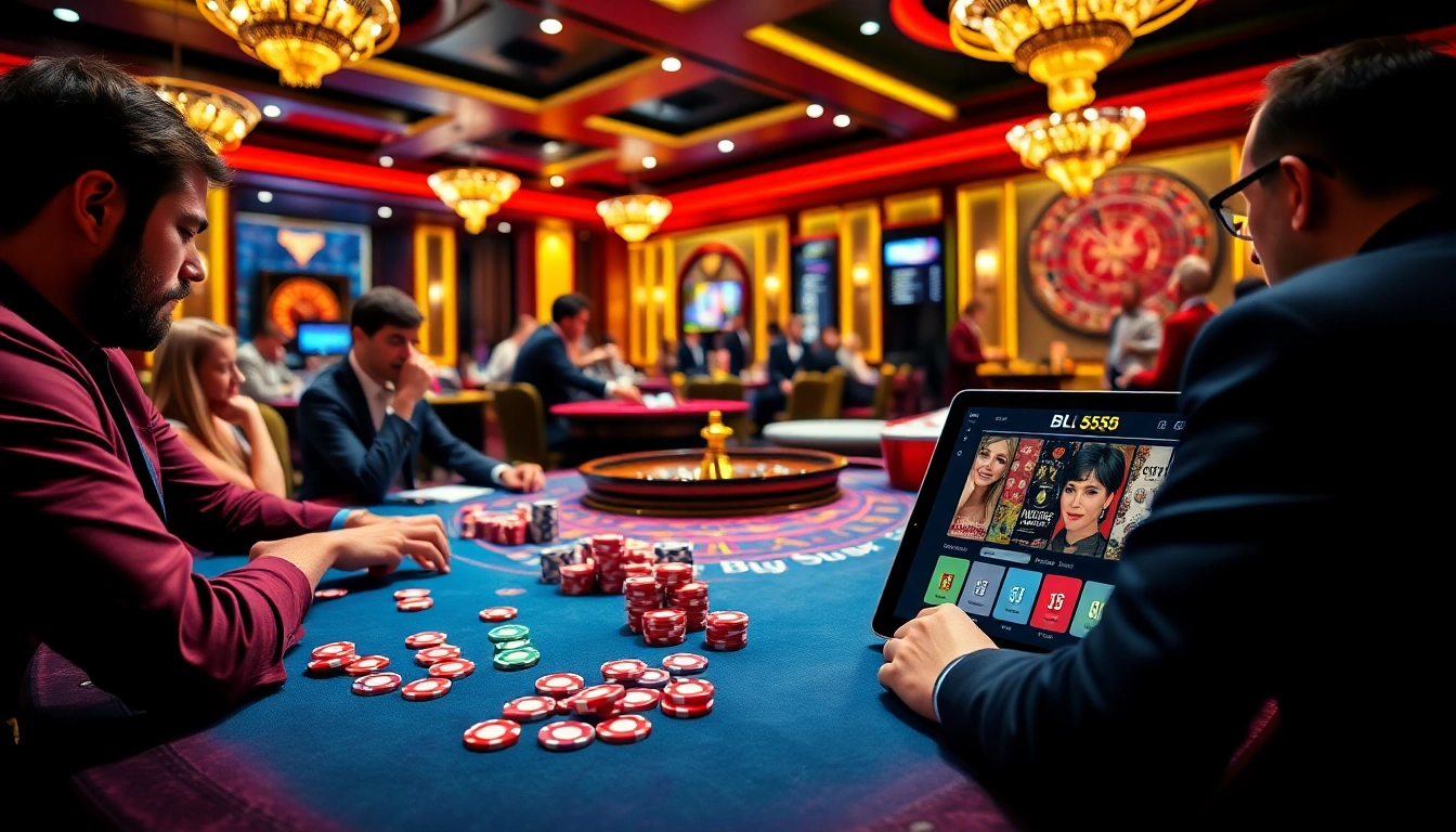 Experience the thrill of BL555 with vibrant casino games and poker chip action.