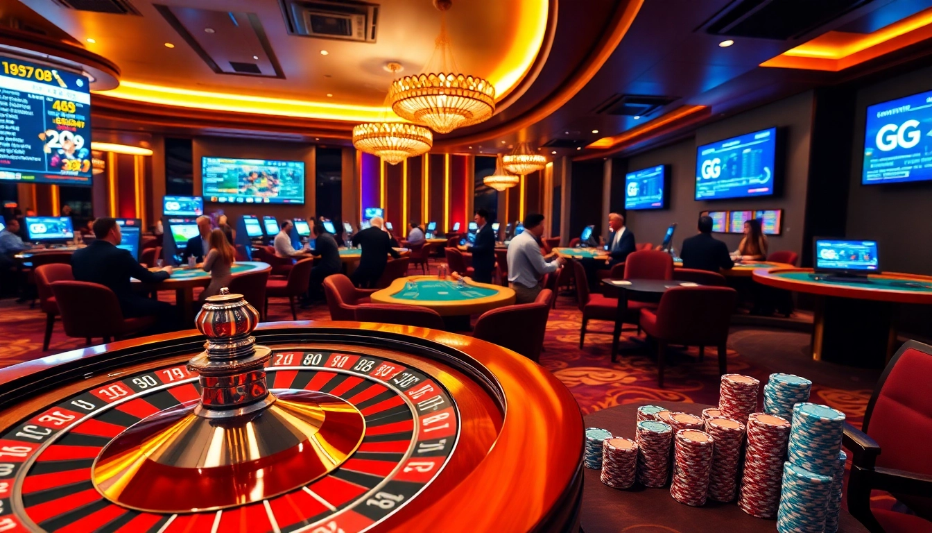 Experience thrilling casino action at gg 88 with vibrant gaming tables and poker chips.