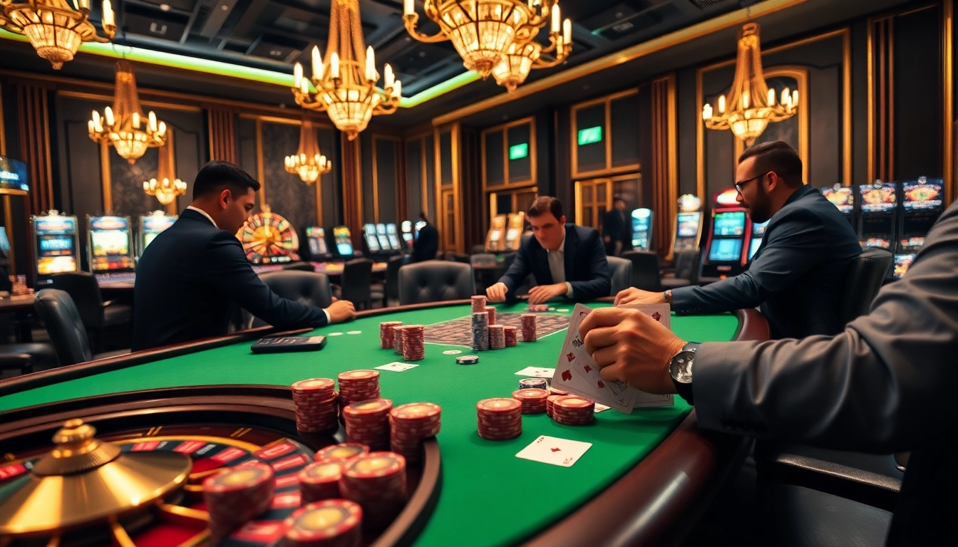 Experience the thrill of professional gambling at five88.com with luxurious casino tables and poker chips.