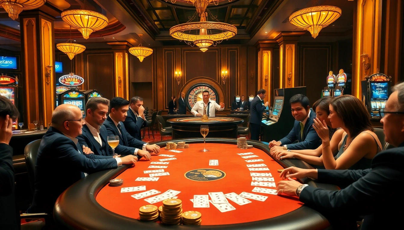 Engaged players enjoying a high-stakes poker game at bem88 casino.