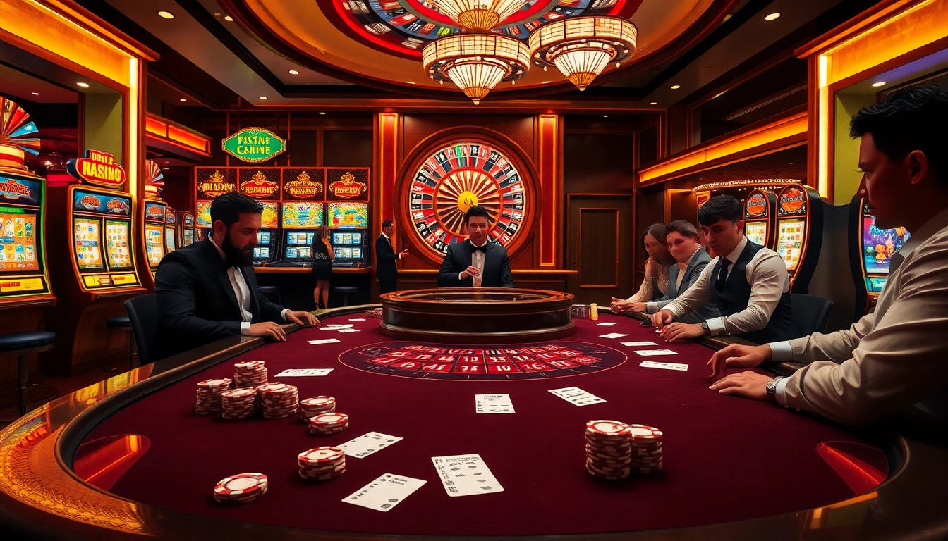 A vibrant casino scene showcasing poker action with chips, tables, and the 88i gambling vibe igniting excitement.