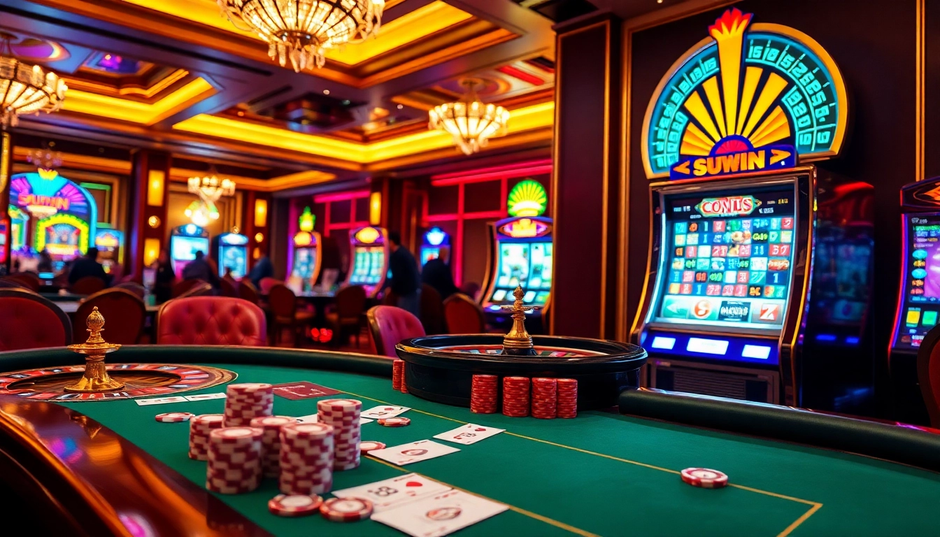 Experience the excitement of SUNWIN gaming with high-stakes poker and roulette at a luxury casino.