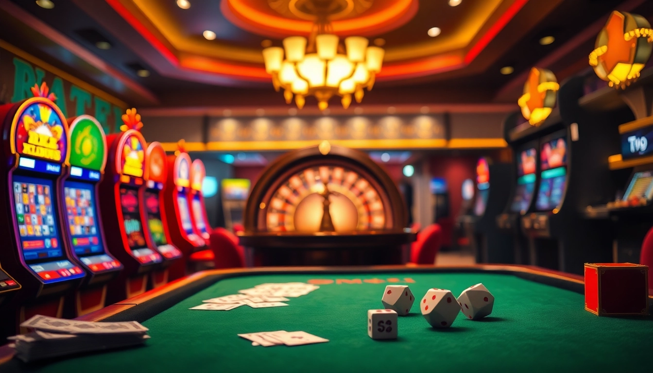 Experience the thrill of RR88 with vibrant casino games, spinning roulette wheel, and poker excitement.