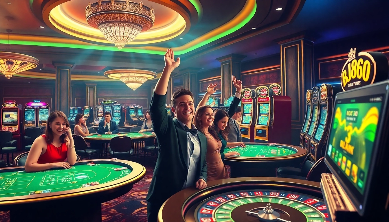 Players enjoying a thrilling game at BJ88's luxurious online casino platform.